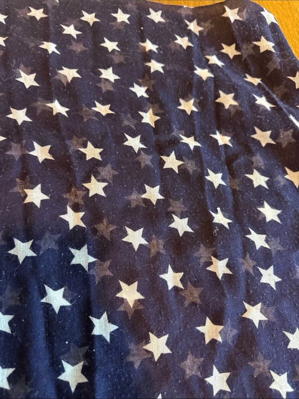 Navy Star Print Sheer Scarf - White Stars